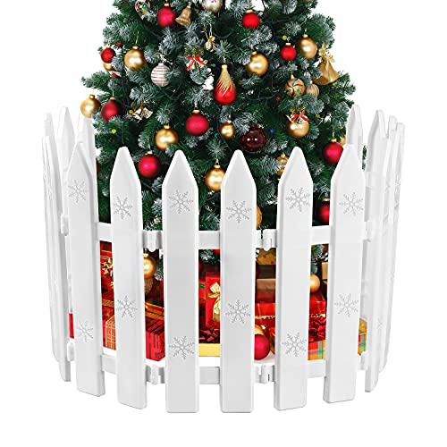 Christmas Tree White Plastic Picket Fence