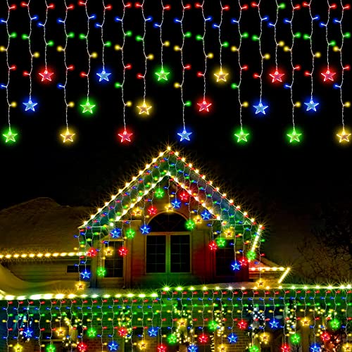 150 LED Icicle Christmas Lights w/ Stars