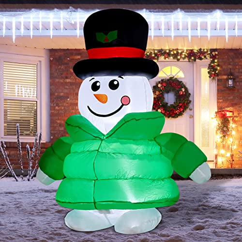 5.6 FT Coat Snowman Wear Magic Hat Christmas Inflatables Decoration