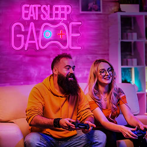 LED Game Neon Sign- EAT SLEEP GAME- Wall Decoration
