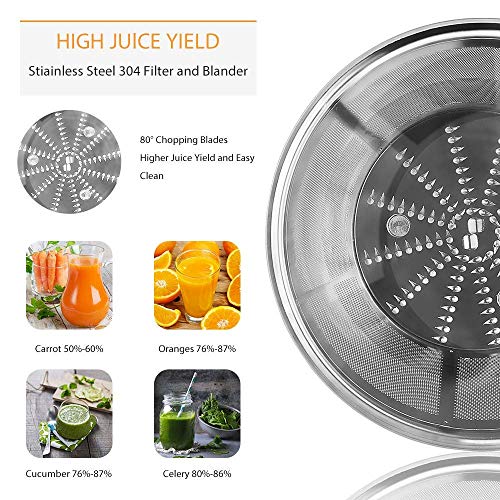 Fruit & Vegetable Juicer Compact Extractor Wide Mouth Centrifugal, BPA-Free