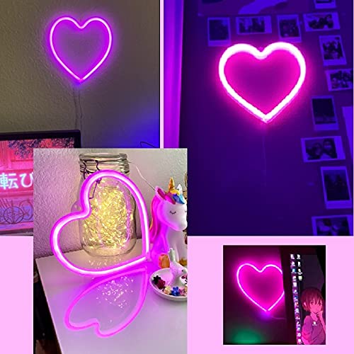 Heart Neon Sign, Battery Operated or USB Powered