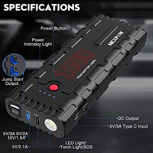 Car Jump Starter, 21800mAh 12V Portable Car Battery Starter
