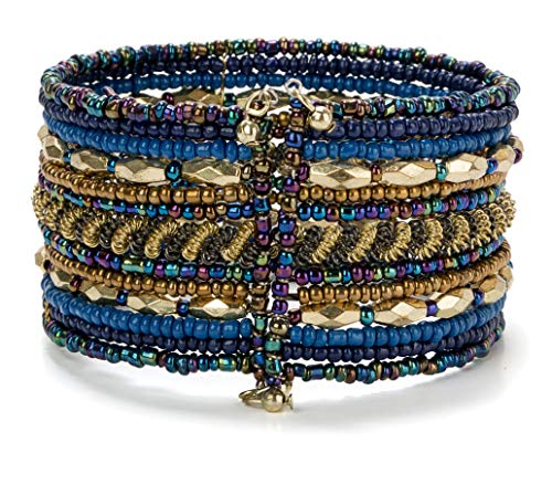 Bohemian Multi-Colored Beaded Cuff Bracelets for Women