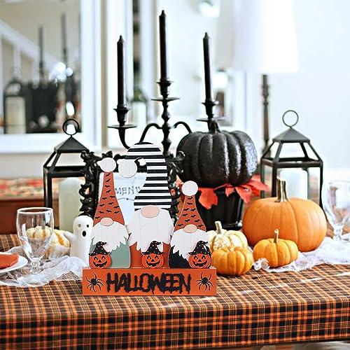 Halloween Decorations Indoor, Large Decorative HALLOWEEN Wood Sign with Ghosts and Spooky Cat
