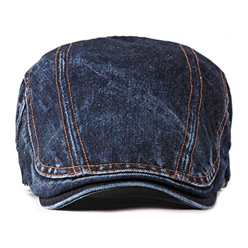 Men's Denim Newsboy Beret Hat Flat Ivy Gatsby Cabbie Driving Cap