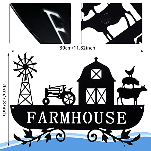 Metal Farmhouse Rustic Farm Sign for Home Decor- Black