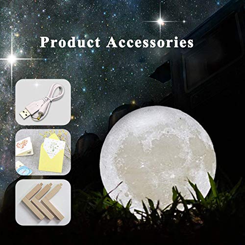 Moon Lamp Night Light  USB Charging & Touch Control Brightness Warm & Cool White