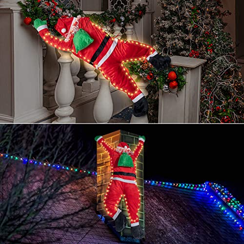 Hanging Santa Suit w/ Warm White Lights for Christmas Decoration