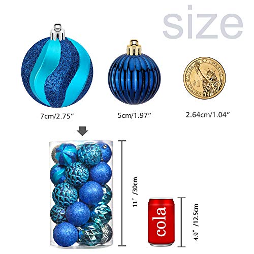 31pcs 2.75in & 1.97in Shatterproof  Balls for  Christmas Decoration