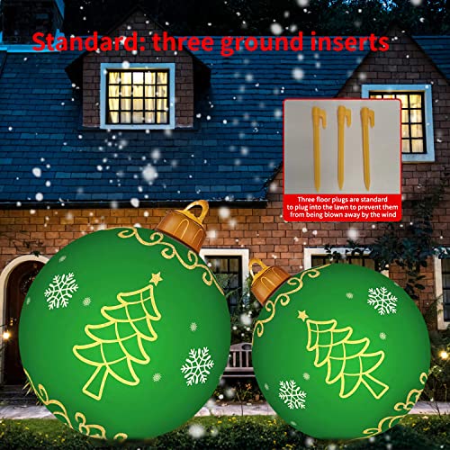 Inflatable Christmas Ball 24 Inch w/ Rechargeable LED Light & Remote