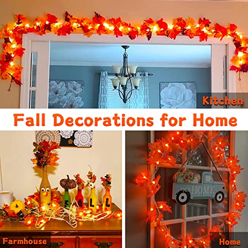 Thanksgiving Decorations Lighted Fall Garland