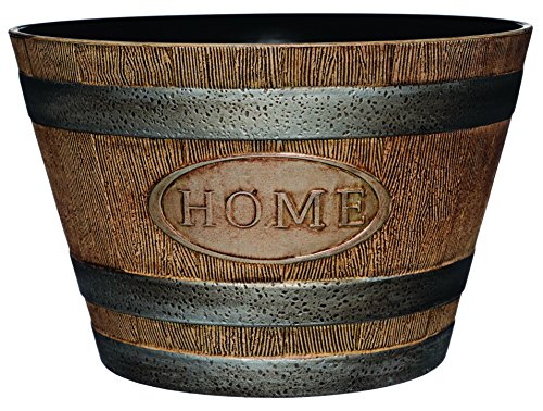 70 Whiskey Barrel, Pots 15"-"Home, Distressed Oak