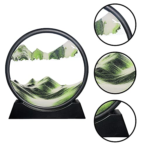 3D Moving Sand Art Sandscapes in Motion Round Glass 7"