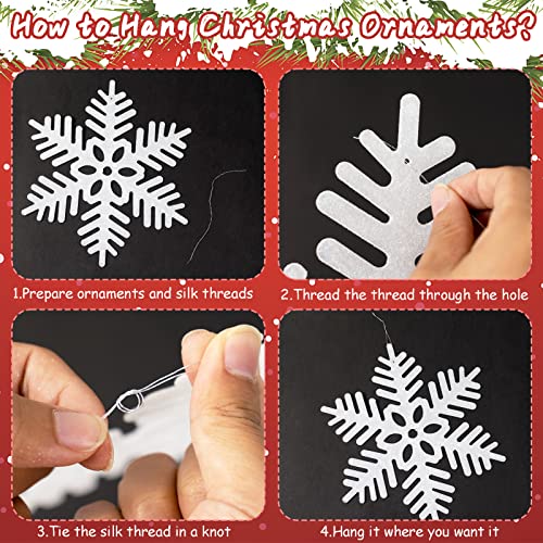 6pcs Large White Snowflakes Christmas Ornaments