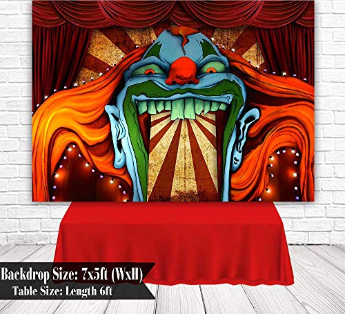 Horror Circus Theme Halloween Backdrop for Photography Giant Evil Clown