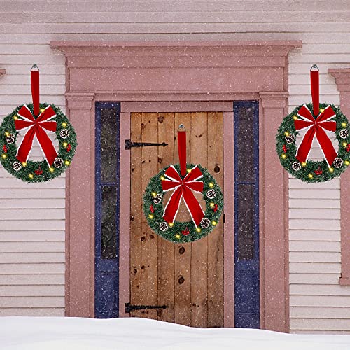 Set of 3 Lighted Christmas Wreath