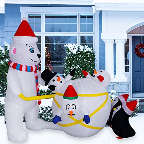 6FT Christmas Inflatables Outdoor Decorations w/ Built in LEDs