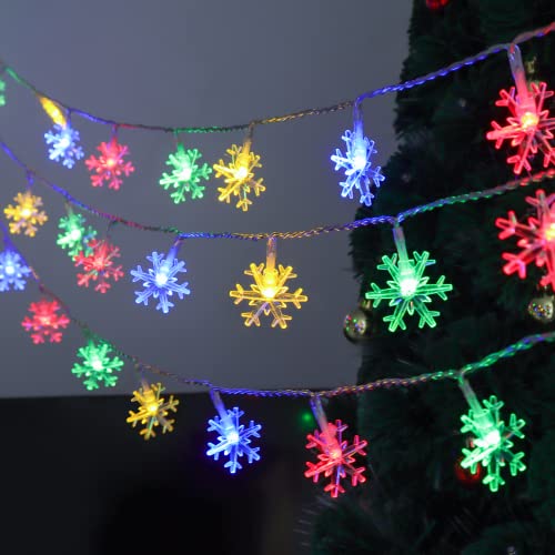 2 Pack Christmas Snowflakes Lights -  50LED 24FT