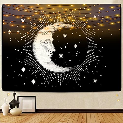 Moon Psychedelic Tapestry for Home Decoration (30 x 40 inches)