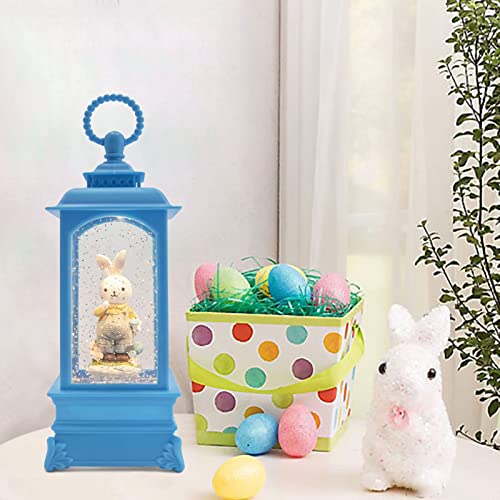 Easter Bunny Snow Globe Music Box Decor 3 AA Battery or USB Powered