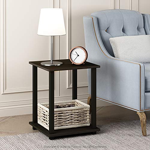 Simplistic End Table, Espresso/Black