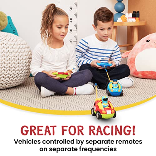 2 Pack Cartoon Remote Control Cars - Police & Race Cars