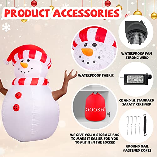 5 FT Christmas Inflatable Snowman w/ LEDs