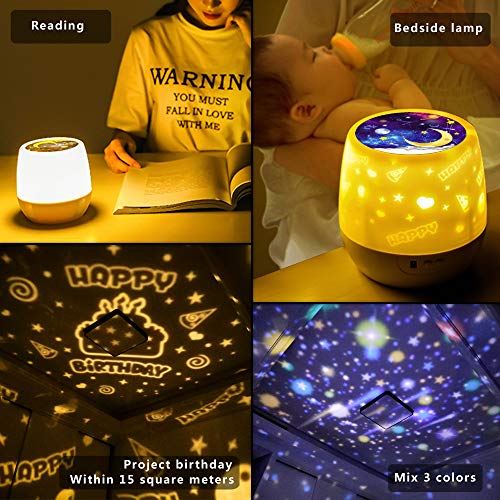 Remote Control Star Projector, w/ LED Timer, 360 Degree Rotating Planet Night Light