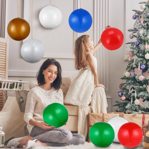 inflatable Christmas Balls Outdoor Christmas Decorations with Gold Hanging String Xmas Ornaments Balls