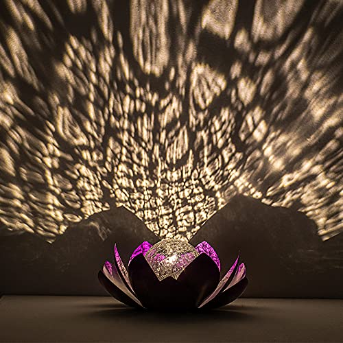 Lotus Solar Light  Garden Decor ,Waterproof LED Crackle Globe Glass Flower Light