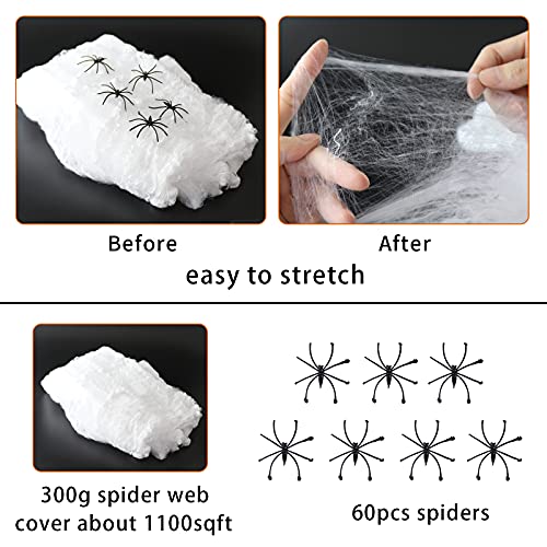 Spider Webs Halloween Decorations With 80 Spiders Fake Spider Web Spooky Cobwebs Halloween Decorations