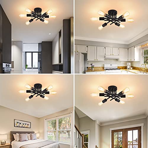 Light Fixtures Ceiling Mount 6 Lights, Modern Semi Flush