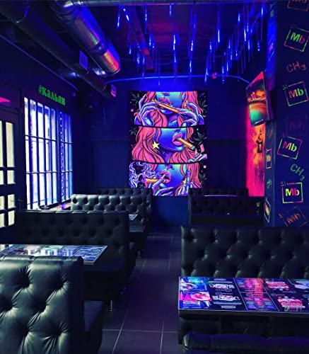 Cool Blacklight Uv Playboy Wall Tapestry for Trippy Bedroom Accessories (Purple, 36"x48")