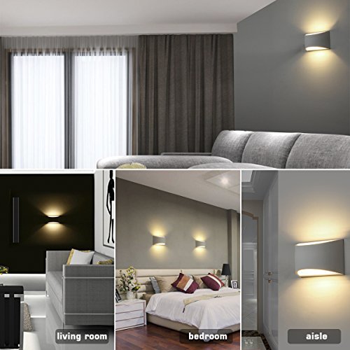 Modern Wall Sconce Set of 2 LED Wall Lamp 7W Warm White