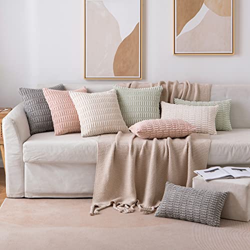 Pack of 2 Decorative Fall Throw Pillow Covers 18x18 Inch Pillow for Sofa Living Room Couch Bed
