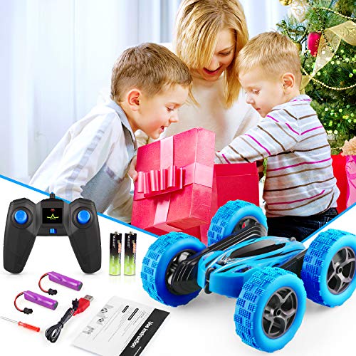 RC Cars 2.4GHz Fast Stunt RC Car, 4WD Double Sided 360° Rotating w/ Headlights