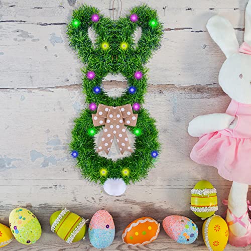 Easter Led Lighted Bunny Wreath 24.4 Inch