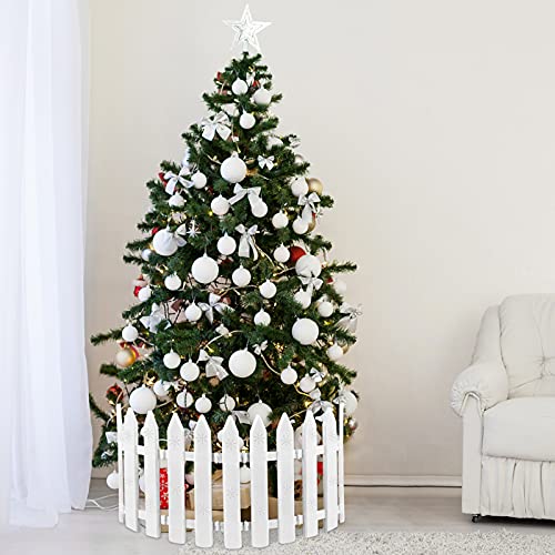 Christmas Tree White Plastic Picket Fence