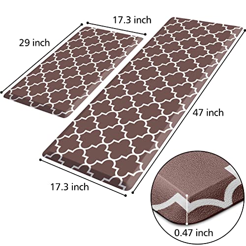 [2 PCS] Kitchen Cushioned Anti-Fatigue Floor Mat, Heavy Duty PVC Ergonomic