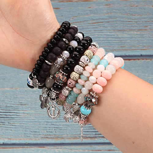 6 Set Bohemian Stretch Bracelets for Women