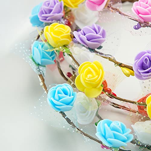 7pcs LED Luminous Flower Crown Headpiece for Holidays