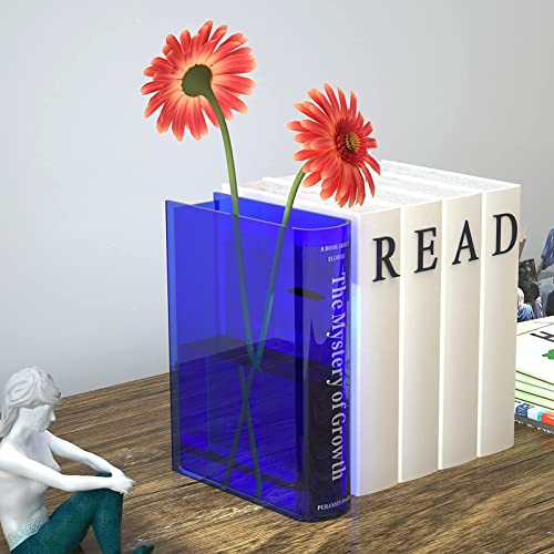 Book Vase for Flowers, Acrylic Clear Book Flower Vase, A Book About Flowers Vase, Unique Home/Bedroom