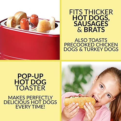 Pop-Up 2 Hot Dog & Bun Toaster w/ Mini Tongs