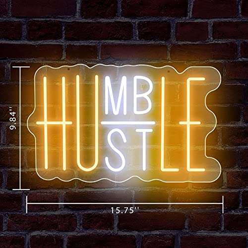 LED Neon Sign for Wall Decoration Humble Hustle Sign, USB Powered