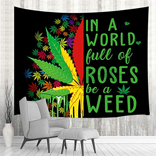 Psychedelic Reggae Rasta Leaf Tapestry for Home Decoration