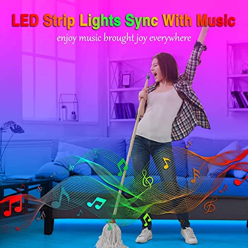 Led Strip Lights  Bluetooth Smart App Control Music Sync Color Changing RGB Led Light Strip with Remote