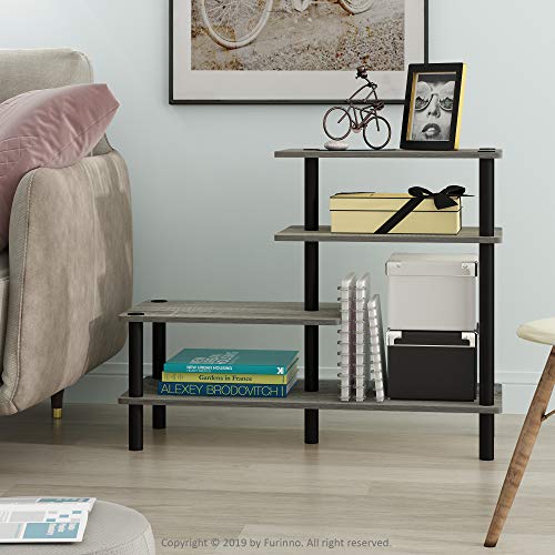 3-Tier Side Display Rack, French Oak Grey/Black