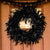 Natural Feathers Wreath 13.75" in Black for Halloween Decoration