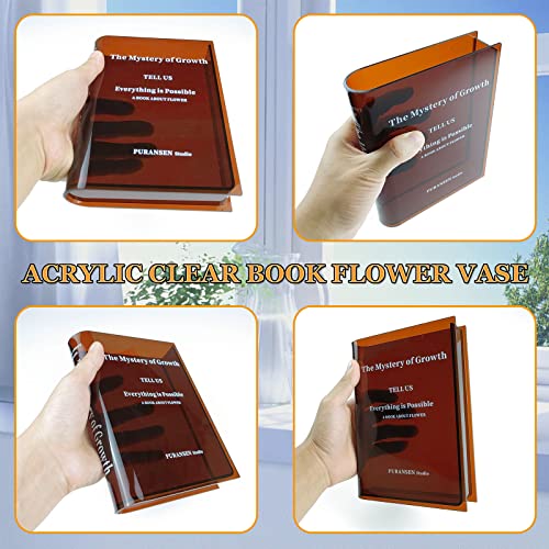 Book Vase for Flowers, Acrylic Clear Book Flower Vase, A Book About Flowers Vase, Unique Home/Bedroom